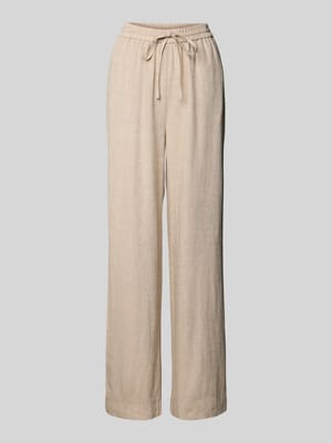 Straight leg linnen broek met tunnelkoord, model 'Pennie Ginia' Shop The Look MANNEQUINE