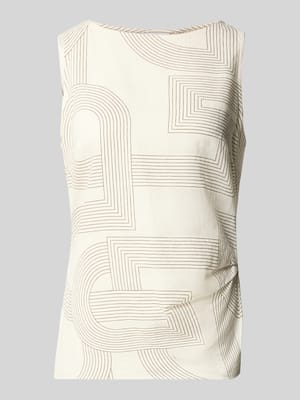 Blousetop van mix van linnen en lyocell met zijdelingse plooien Shop The Look MANNEQUINE