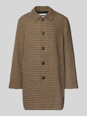 Relaxed fit lange jas met platte kraag Shop The Look MANNEQUINE