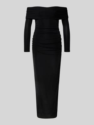 Slim fit midi-jurk met off shoulder-design Shop The Look MANNEQUINE