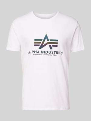 T-Shirt mit Label-Print Shop The Look MANNEQUINE