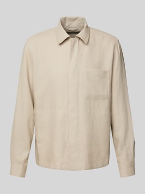 Regular fit overhemdjack van een mix van linnen en viscose Shop The Look MANNEQUINE
