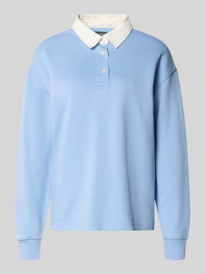 Bluzka z długim rękawem z kołnierzykiem polo i krótką listwą guzikową Shop The Look MANNEQUINE