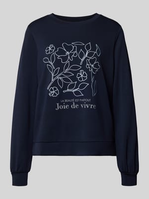 Sweatshirt mit Label-Print Modell 'BANU' Shop The Look MANNEQUINE