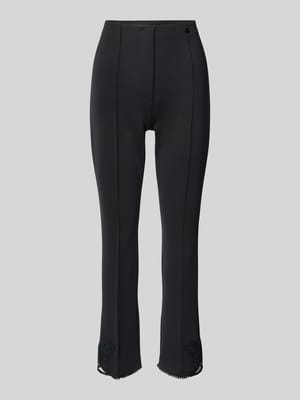 Feminine fit stoffen broek met motiefstitching Shop The Look MANNEQUINE