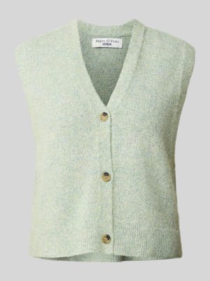 Regular fit mouwloos vest van katoenmix met alpaca Shop The Look MANNEQUINE