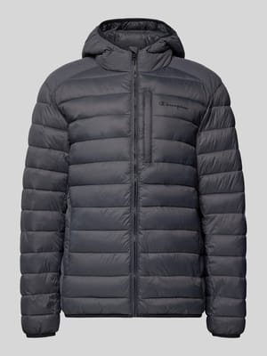 Steppjacke mit Kapuze und Logo Shop The Look MANNEQUINE