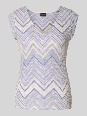 T-shirt o kroju regular fit z dekoltem w serek Shop The Look MANNEQUINE