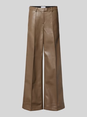 Spodnie z materiału skóropodobnego z podłużnymi przeszyciami model 'Wessy' Shop The Look MANNEQUINE