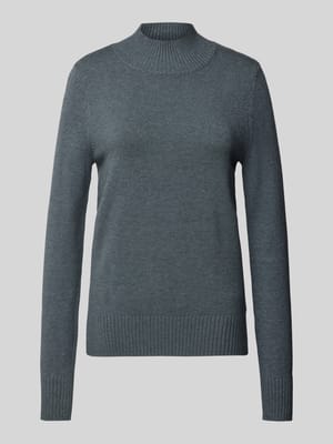 Sweter z dzianiny z prążkowanymi wykończeniami model ‘Aliv’ Shop The Look MANNEQUINE