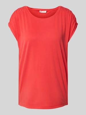 T-Shirt mit geripptem Rundhalsausschnitt Shop The Look MANNEQUINE
