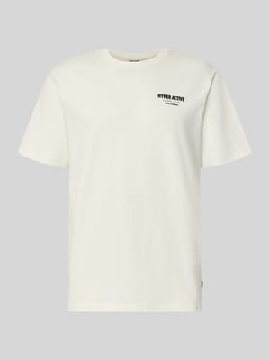 T-shirt o kroju relaxed fit z czystej bawełny model 'CAP' Shop The Look MANNEQUINE