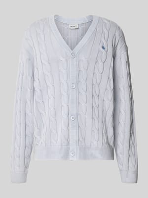 Strickjacke mit Zopfmuster und V-Ausschnitt Shop The Look MANNEQUINE