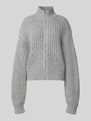 Strickjacke mit Stehkragen und Reißverschluss Shop The Look MANNEQUINE