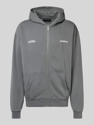 Oversized Sweatjacke mit Känguru-Tasche Modell 'Peckert' Shop The Look MANNEQUINE