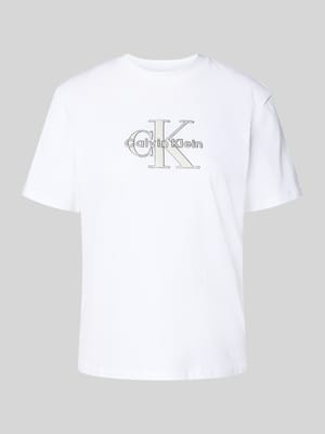 Regular Fit T-Shirt aus reiner Baumwolle Shop The Look MANNEQUINE