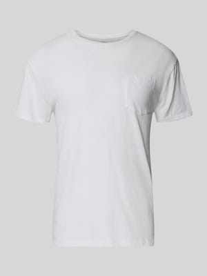 T-Shirt aus Baumwoll-Leinen-Mix mit Brusttasche Shop The Look MANNEQUINE
