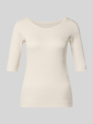 T-Shirt in Ripp-Optik mit Rundhalsausschnitt Shop The Look MANNEQUINE