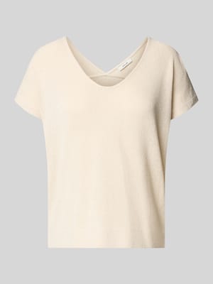 T-Shirt aus Viskose-Mix mit V-Ausschnitt Modell 'SIRUKUS' Shop The Look MANNEQUINE