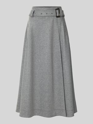 Midirock aus Schurwolle mit Gürtel Shop The Look MANNEQUINE