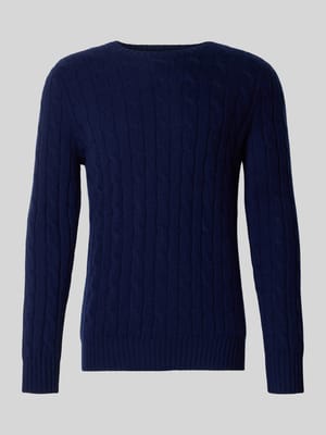 Gebreide pullover van kasjmier met ronde hals Shop The Look MANNEQUINE
