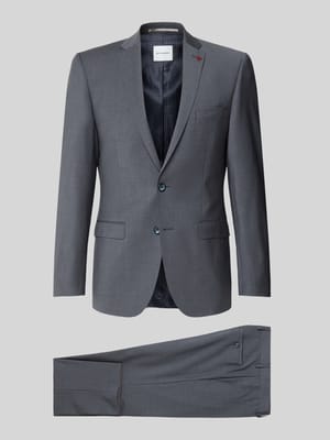 Slim Fit Anzug aus Woll-Mix in unifarbenem Design Shop The Look MANNEQUINE