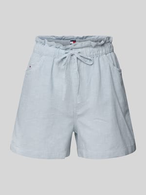 Regular Fit Paperbag-Shorts aus Baumwoll-Leinen-Mix Shop The Look MANNEQUINE