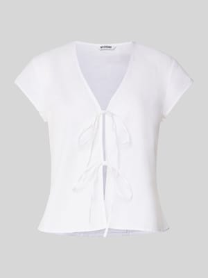 Regular Fit Bluse mit Schnürung Modell 'Lizzard' Shop The Look MANNEQUINE