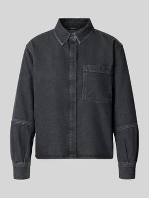 Overhemdblouse in denimlook, model 'Femori' Shop The Look MANNEQUINE