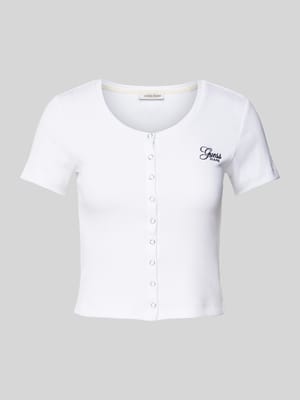 T-Shirt mit Druckknopfleiste Shop The Look MANNEQUINE