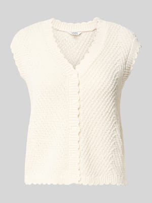 Kamizelka dzianinowa z dekoltem w serek model 'Maisa' Shop The Look MANNEQUINE
