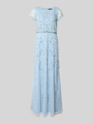 długa sukienka z obszyciem ozdobnymi kamieniami Shop The Look MANNEQUINE