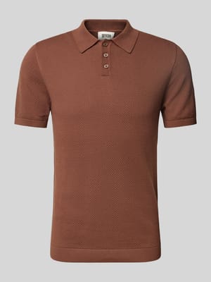 Slim Fit Poloshirt mit Strukturmuster Modell 'TRITON' Shop The Look MANNEQUINE
