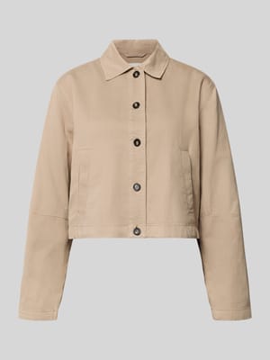Gedessineerd overhemdjack van mix van katoen, lyocell en linnen Shop The Look MANNEQUINE
