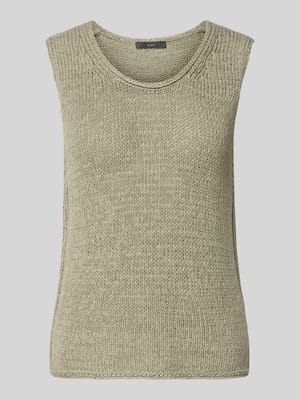 Stricktop aus Baumwoll-Mix mit Rundhalsausschnitt Shop The Look MANNEQUINE