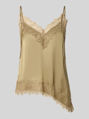 Regular Fit Top mit Spitzenbesatz Shop The Look MANNEQUINE