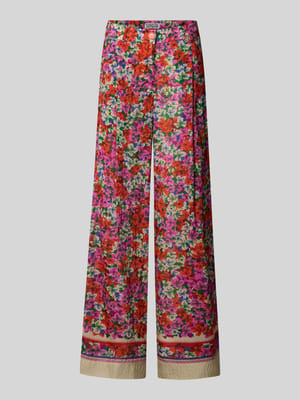 Spodnie o luźnym kroju o szerokim fasonie z mieszanki wiskozy i jedwabiu model 'JOEK' Shop The Look MANNEQUINE