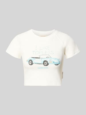 Cropped T-Shirt mit Motiv-Print Shop The Look MANNEQUINE