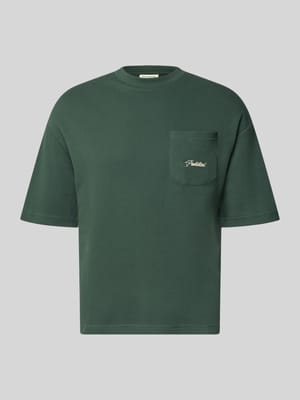 T-shirt met structuurpatroon en labelstitching Shop The Look MANNEQUINE
