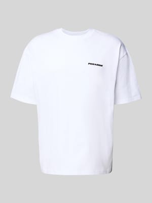 Oversized T-shirt met labelstitching Shop The Look MANNEQUINE