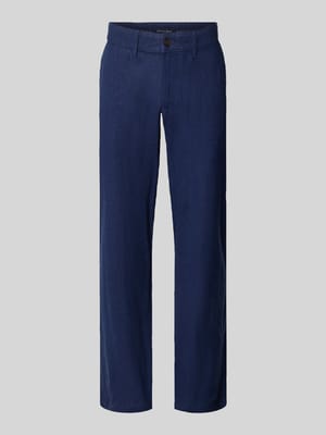regular fit broek van mix van linnen en viscose met steekzakken Shop The Look MANNEQUINE