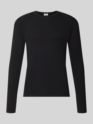 Bluzka z długim rękawem o kroju slim fit z czystej bawełny model 'Enil' Shop The Look MANNEQUINE