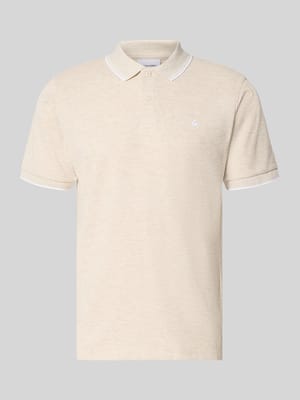 Slim Fit Poloshirt mit Label-Stitching Modell 'AUSTIN' Shop The Look MANNEQUINE