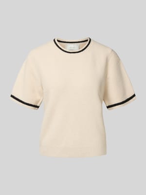 Bluzka z dzianiny z okrągłym dekoltem model ‘MAWINA’ Shop The Look MANNEQUINE