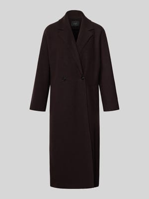 Lange jas van scheerwol met reverskraag Shop The Look MANNEQUINE