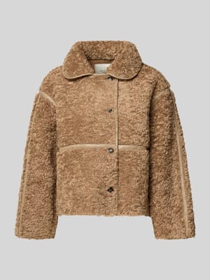 Kurtka z futerka z listwą guzikową model ‘Castor’ Shop The Look MANNEQUINE