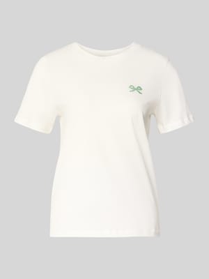 T-Shirt mit floralem Stitching Modell 'Aminna' Shop The Look MANNEQUINE