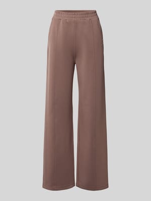 Wide fit broek van viscosemix met elastische band Shop The Look MANNEQUINE
