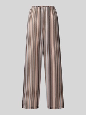 Wide Leg Hose im Allover-Look mit elastischem Bund Shop The Look MANNEQUINE