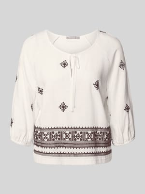 Bluse aus Viskose-Mix mit 3/4-Arm Shop The Look MANNEQUINE